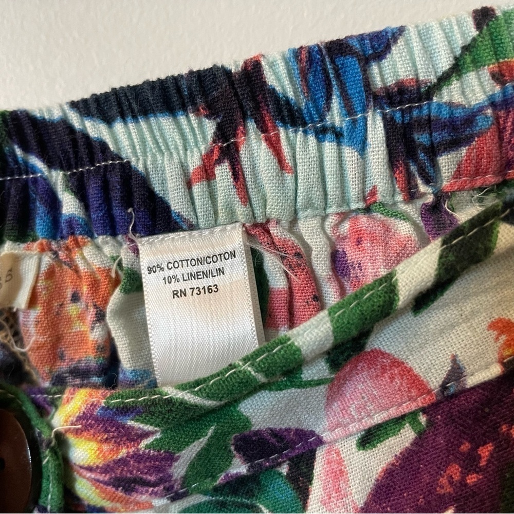 Flint and Moss Floral A-Line Skirt - Multicolor size small linen blend - Picture 7 of 8